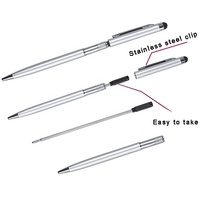 Stylo tactile en alliage d'aluminium, 10 pièces, stylo publicitaire personnalisé, stylet de boule métallique avec Logo personnalisé