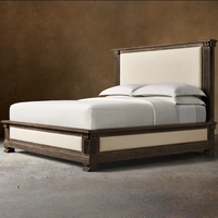 Lit en tissu Mayfair Grand Frame, meubles en chêne massif de style américain classique, lit de luxe au design traditionnel pour chambre à coucher, meubles en bois