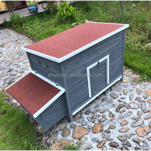 SDC007-T Eco-Friendly Wooden Villa Style <b>Pet</b> House for Chickens Quadrate Shape Print Pattern Horizontal Sliding Closure - Product Image 6