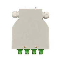 Kotak Terminal Serat Optik 4 Port 8 Core LC/APC Single Mode DIN Rail, Isolasi Tinggi untuk CATV RF Overlay & Jaringan HFC