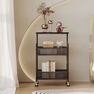 Carrito de almacenamiento utilitario de <span class=keywords><strong>3</strong></span> niveles de Metal personalizado al por mayor, organizador de mesa auxiliar, carrito de almacenamiento, escritorio rodante con ruedas de bloqueo - Product Image 6