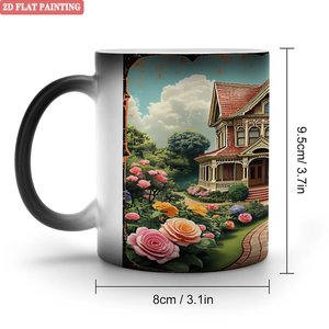 Mug en céramique noir givré de 11 oz pour sublimation, tasse activée par la chaleur, idéal pour cadeau de festival, vente en gros - Product Image 1