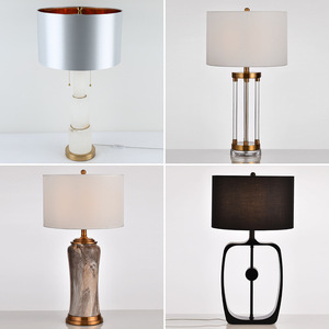 Modern Metal <b>Table</b> <b>Lamp</b> Drum Fabric <b>Shade</b> E26 LED Light Source Switch Control AC 110V Middle Size Eco-Friendly Wi-Fi 2-Year - Product Image 3