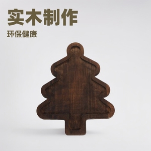 Bandeja de madera transfronteriza para Navidad, bonita bandeja de madera para postres, frutas y pasteles con diseño de árbol de Navidad para el hogar - Product Image 2