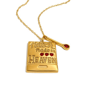 Gioielli Personalizzati, Collana con Ciondolo a Forma di Pacchetto di Sigarette 'Lacrime dal Cielo' in Acciaio Inossidabile Placcato Oro 18K - Product Image 6