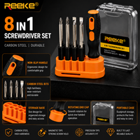 Kit de 10 embouts de tournevis hexagonaux REEKE de 50 mm avec poignée en plastique finition chrome de précision, embouts multi-usages pour bricolage, OEM, électronique, ordinateur portable