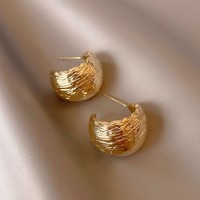 Anting Tusuk Geometris Mewah Gaya Eropa Amerika, Berbahan Paduan Tembaga OEM dengan Lapisan Elektroplating, untuk Wanita, Modis dan Elegan