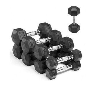 Gym Equipment rubber coated Hex Dumbbell Strength Training Fitness <b>Weight</b> <b>Lifting</b> hex Dumbbell <b>Sets</b> - Product Image 2