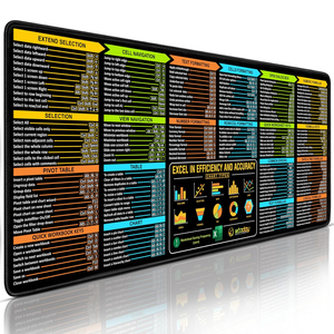 Tùy Chỉnh Không Thấm Nước Xl Chuột Chơi Game Pad Bàn Lớn Mat Tất Cả Các Excel Các Phím Tắt <span class=keywords><strong>Cheat</strong></span> Bảng Phím Tắt Cho Máy Tính Văn Phòng Pad - Product Image 1