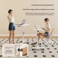 Bureau d'ordinateur mobile réglable en hauteur avec roulettes, support pour ordinateur portable roulant et table d'étude de chevet pour le bureau à domicile - Fournisseur de projets