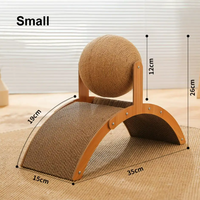 Grattoir à chat en bois boule à gratter pour chat en sisal 2 en 1 résistant à l'usure jouet de patte de meulage planche à gratter grattoir en bois massif pour chats