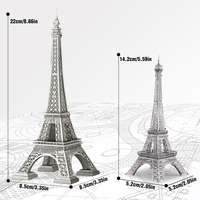 Piececool Moderna Torre Eiffel Puzzle 3D in Metallo Kit Modello Architettonico Fai-da-Te Edificio Iconico da Collezione Regalo per Adulti