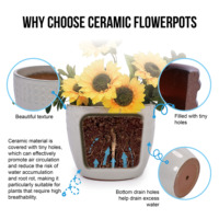 Ensemble de 3 pots de jardin en céramique minimalistes MDJ, ronds, vert foncé brillant, écologiques, pour une utilisation intérieure/extérieure, maison et jardin