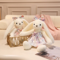 Jouet en peluche lapin super doux et mignon avec doublure en maille, animal en peluche pour la maison, anti-stress, emballé dans un sac OPP