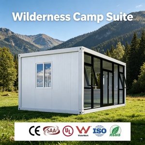 Cabane de pêche respirante <span class=keywords><strong>à</strong></span> connexion par boulons, en kit, avec plancher en MGO et terrasse en bois, idéale <span class=keywords><strong>pour</strong></span> location de vacances en bord de lac - Product Image 1