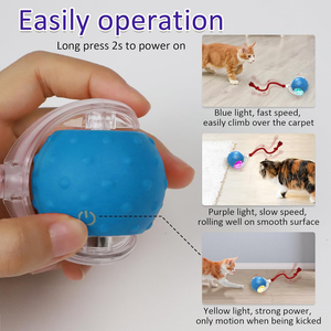 Juguetes Interactivos para Gatos, Pelota para Gatos de Interior, Rueda Rápido sobre la Alfombra, Chirrea y se Activa con el Movimiento - Product Image 4