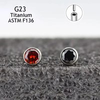 Boucles d'Oreilles Sexy à Clipser en Titane G23 avec Pierres CZ, Piercing Labret Lèvre Nez pour Femme, Clou d'Oreille Tragus Cartilage Bijoux Sans Filetage