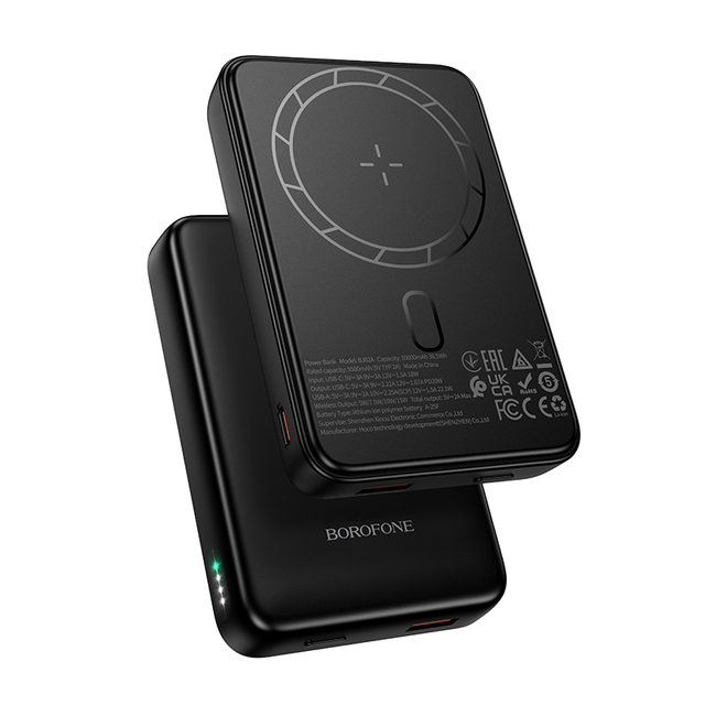 BOROFONE 10000mAh Magnetic Wireless Power Bank PD20W Fast Charging Slim Portable for External Battery Pack Type-C