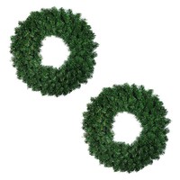 Linjie Blumenkranz 40cm, dicht, schlicht, aus Kunststoff, im amerikanischen Stil, Weihnachtskranz zum Aufhängen an der Tür, 50/60cm grüner Rankenring zum Selbermachen