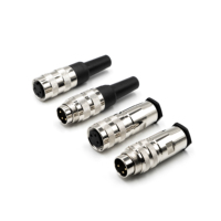 Conector M16 Macho Hembra de 2 Pines, Impermeable IP67, Metálico, Código A, Enchufe Circular