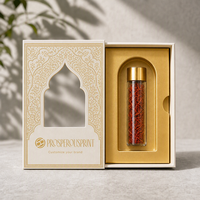 Boîte cadeau rigide avec logo personnalisé, boîte en papier de luxe à ouverture coulissante avec fenêtre et insert doré pour bouteille de thé au safran en verre