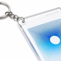 Porte-clés en acrylique transparent personnalisé à illusion d'optique géométrique carrée, breloque 3D à effet de profondeur visuelle, moderne et créatif