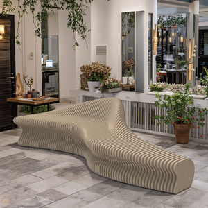 Divano Modulare <span class=keywords><strong>in</strong></span> <span class=keywords><strong>Legno</strong></span> Massello <span class=keywords><strong>Artigianale</strong></span> con Schienale Curvo Multi-Seduta per Ingressi di Centri Commerciali, Supermercati, Case, Bar, Ospedali - Product Image 4
