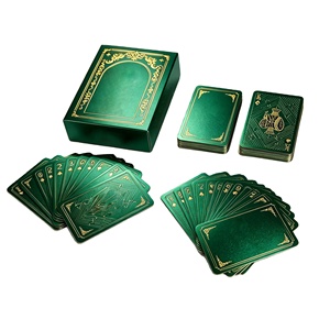 Cartes à jouer personnalisées <span class=keywords><strong>avec</strong></span> logo, vertes, lisses, colorées, durables, imperméables, jeux de cartes, jeux de société - Product Image 1