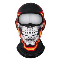 Máscara de calavera de Halloween personalizada Personalidad divertida Cara completa Jersey de seda de hielo Máscara de montar Impresión digital transpirable a prueba de polvo