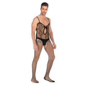 Private Label Bloemenmesh Zwarte Visnetkousen Heren Visnetkousen - Product Image 4