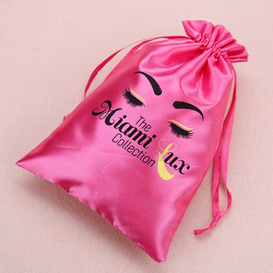 Custom Logo Small Satin <b>Dust</b> Pouch Gift Packaging Hair Wig Silk Satin Drawstring <b>Bag</b> for Jewelry Packaging - Product Image 4