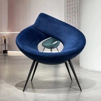 Chaise de loisirs design moderne en fibre de verre avec assise en tissu Assise élégante et confortable avec tissu à motifs de diamants