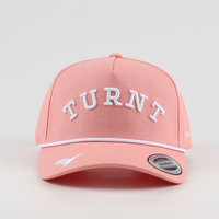 Casquettes Snapback structurées à 5 panneaux en toile de coton colorée, avec broderie personnalisée en chaîne et visière plate, style baseball