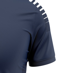 HEALY Polos élégants entièrement personnalisés pour hommes avec des accents de rayures blanches spéciales Design Quick-Dry Team Sports Running Wear - Product Image 3