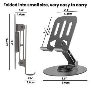 360 Degree Rotatable Full Aluminum Alloy Suction Cup Phone Stand Portable for Bed Table Desk Home Use - Product Image 2
