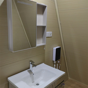 Estructura de acero Prefab Container House A Frame Tiny Cabin House A Frame House Prefabricado con baño - Product Image 3