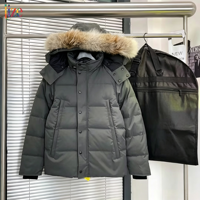 Manteau d'hiver pour homme Lize-custom, style classique, de haute qualité, chaud, coupe-vent, véritable fourrure de coyote, parka en duvet d'oie