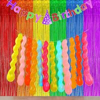 Ballons promotionnels Tianshuo en latex torsadé, couleurs arc-en-ciel vives, durables, pour décorations d'anniversaires, mariages et fêtes.