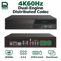 Système KVM métallique DQINFOS, traitement vidéo/audio 4K 60Hz, RS232/RS485, solutions vidéo complètes décentralisées/centralisées