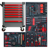 Ensemble d'outils mécaniques en aluminium BESITA de 228 pièces pour atelier automobile avec chariot à outils - Outils complets de réparation de machines (noir)