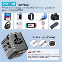 Pengisi Daya Cepat PD 35W Ringkas Adaptor Perjalanan Universal Dunia 3 Port Tipe-C 2 Port USB Tahan Api Jam Tangan Pintar Earphone Ponsel