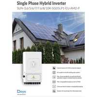 DEYE Promotion : Onduleur Solaire Hybride Monophasé 3, 6, 10 kW avec 2 MPPT, Batterie Basse Tension, 16 Unités en Parallèle, IP65 pour Stockage Domestique