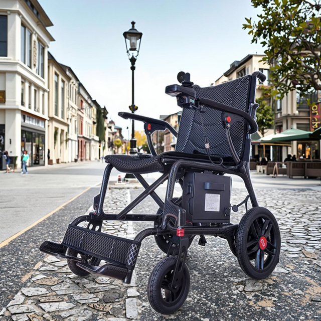 Electric Wheelchair Electromagnetic Brakes Lightweight Foldable Factory Price Easy to Carry