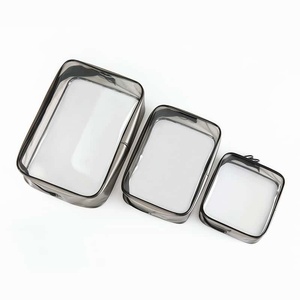 Borsa Cosmetica Ecologica in PVC Trasparente con Logo Personalizzato, Pochette per Trucchi, Organizer da Viaggio Impermeabile per Articoli da Toeletta - Product Image 1