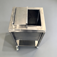 Chariot de stockage de glace en acier inoxydable avec logo personnalisé, bac à glace roulant avec couvercle coulissant pour bar, supermarché, présentation de fruits de mer