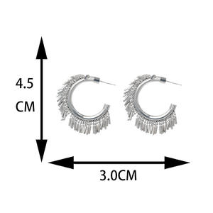 Pendientes de Aro de Aleación de Zinc S925, Chapados en Oro de 14K, 3.0 cm de Diámetro, Diseño Geométrico, Joyería de Moda para Mujer, Uso Diario - Product Image 1