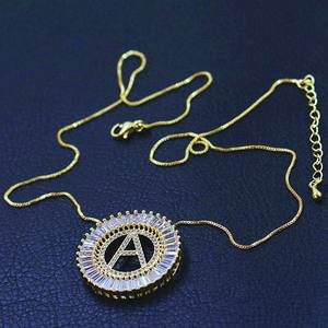 Ewlace old/ililver 26 olor 26 Letters eckicklace omen Opper irircon A-Z ame nitials - Product Image 4