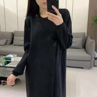 패션 여성 크루넥 루즈핏 임산부 보온 스웨터 드레스
