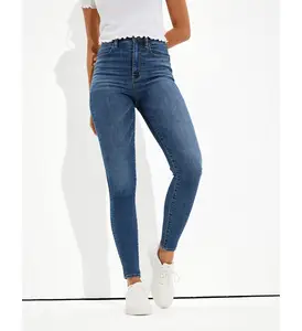 Offerta di fabbrica Jeans Denim da donna Jegging Fit Jeans blu medio Jeans da donna Super morbidi per le donne