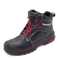 Botas de Seguridad al por Mayor, Botas de Trabajo con Puntera de Material Compuesto y Cuero Genuino, Suela de Goma PU para la Industria de la Construcción